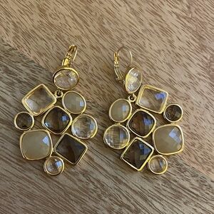 Kate Spade Gold and Brown Geometric Statement Earrings